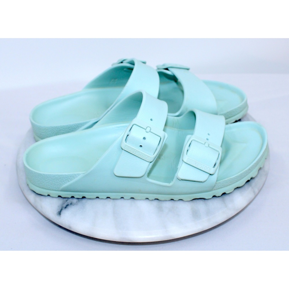 Birkenstock Arizona EVA Sandals Mint Green Seafoam Slides Mens 6 Womens 8 EU 39 - Picture 3 of 9